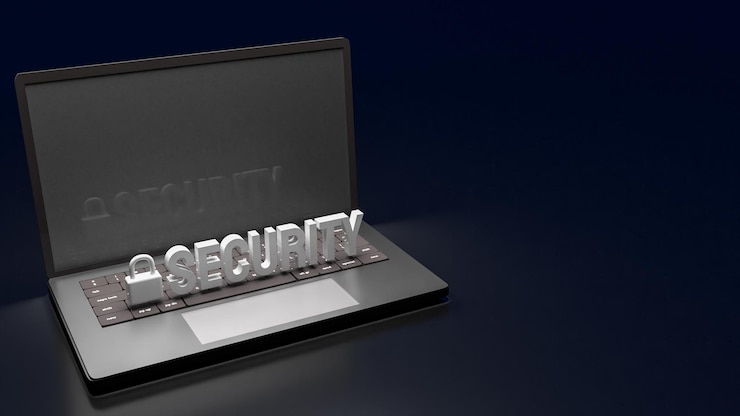 Foto el cuaderno y el texto de seguridad para la representación 3d del concepto de protección