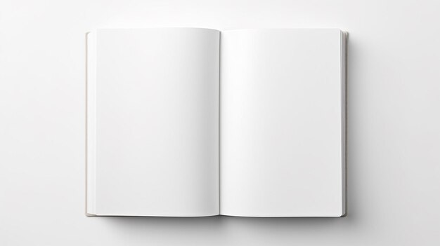 Un cuaderno con vista superior de páginas blancas.
