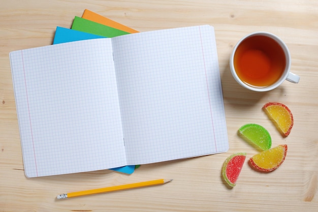 Cuadernos escolares té y mermelada