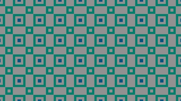 Un cuadrado azul con cuadrados verdes sobre un fondo gris.