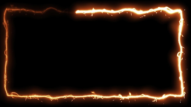 Cuadrado de fuego. Renderización 3D generada por computadora