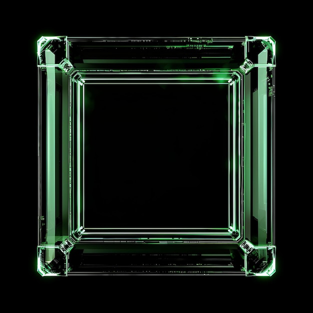 un cuadrado de luces verdes que dice " la palabra " en la parte inferior