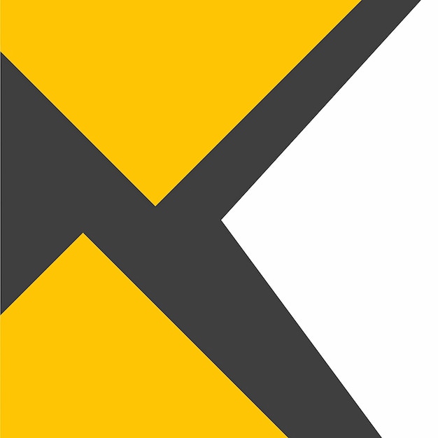 un cuadrado negro y amarillo con una x en él
