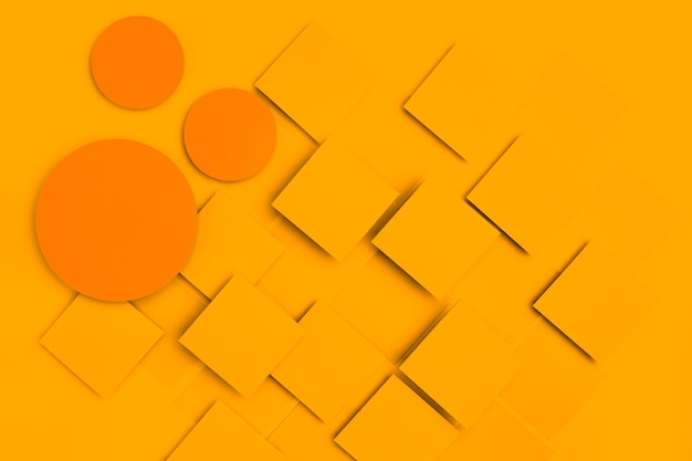 Cuadrados abstractos 3d con diseño de fondo de círculos