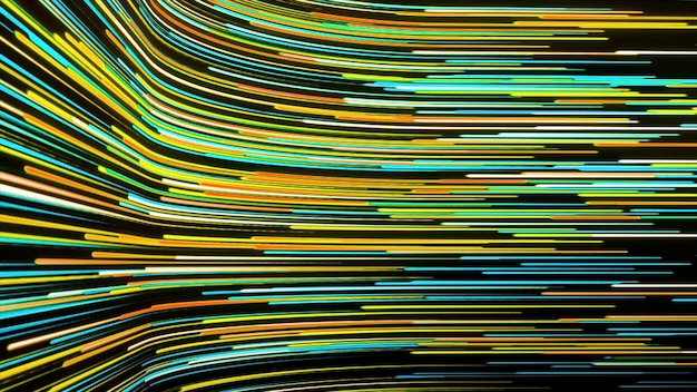 Cuadrados brillantes y relucientes en el movimiento de fondo moderno, muchos cuadrados de píxeles brillan en el mosaico espacial