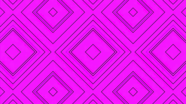 Los cuadrados de diseño de fondo rosa de diferentes tamaños en la animación se estrechan creando un