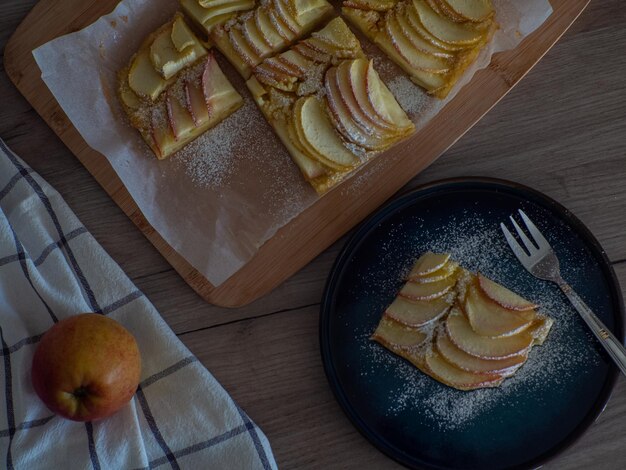 Cuadritos de manzana y vainilla