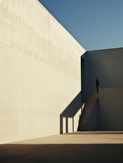 Foto un cuadro arquitectónico es barrido por un rayo de luz solar