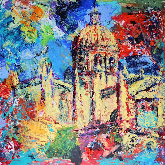 Cuadro de arte abstracto de la iglesia de Salamanca