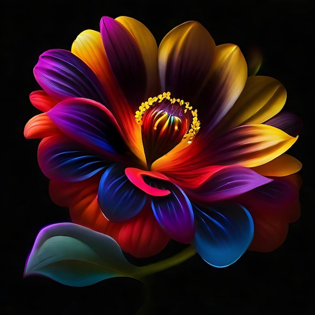 Un cuadro colorido de una flor