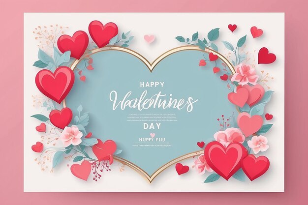 Foto un cuadro de corazones lindos para el día de san valentín. un hermoso diseño de tarjeta.