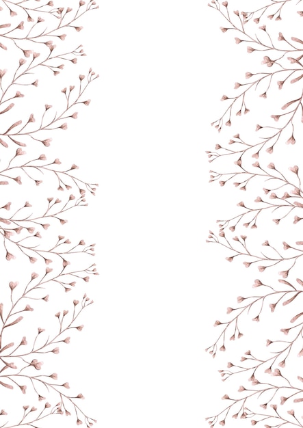 Cuadro de cultivo de semillas de otoño secado con acuarela dibujada a mano, con borde aislado sobre fondo blanco, se puede utilizar para la portada del libro de invitaciones de tarjetas postales y otros productos impresos
