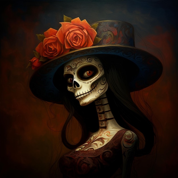 cuadro del dia de muertos