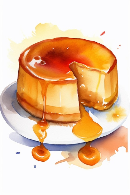 Un cuadro de un flan al que le falta una pieza