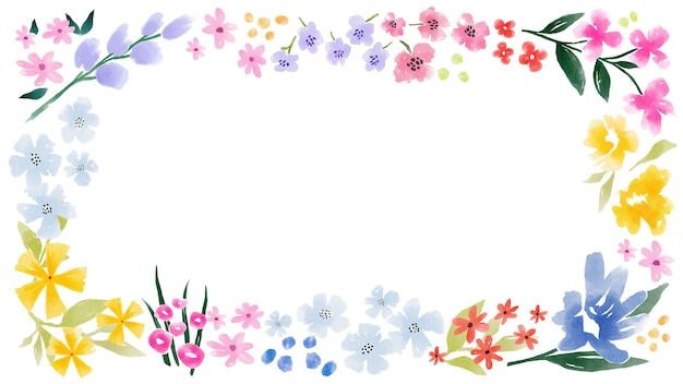 Cuadro floral de acuarela png pegatina botánica de fondo transparente
