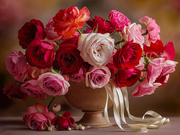 Cuadro floral rosado