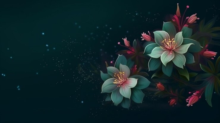 Un cuadro de flores con la lluvia cayendo sobre élgenerativo ai