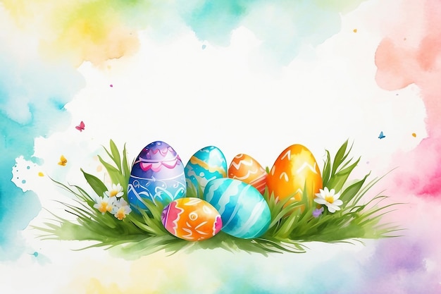 Cuadro de fondo de huevo de Pascua de colores