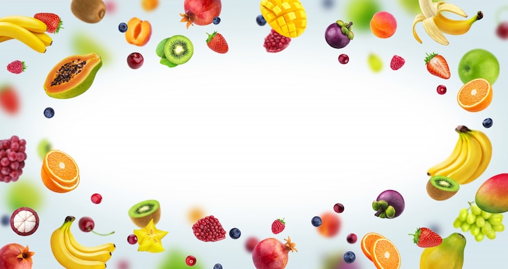 Foto cuadro de frutas y bayas.