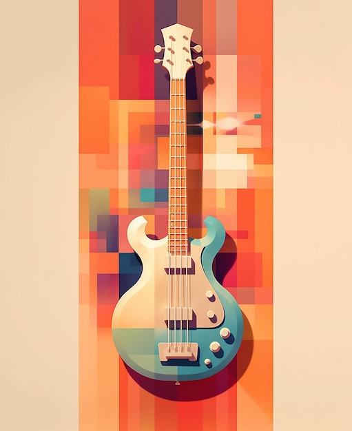 Un cuadro de una guitarra que dice "guitarra".