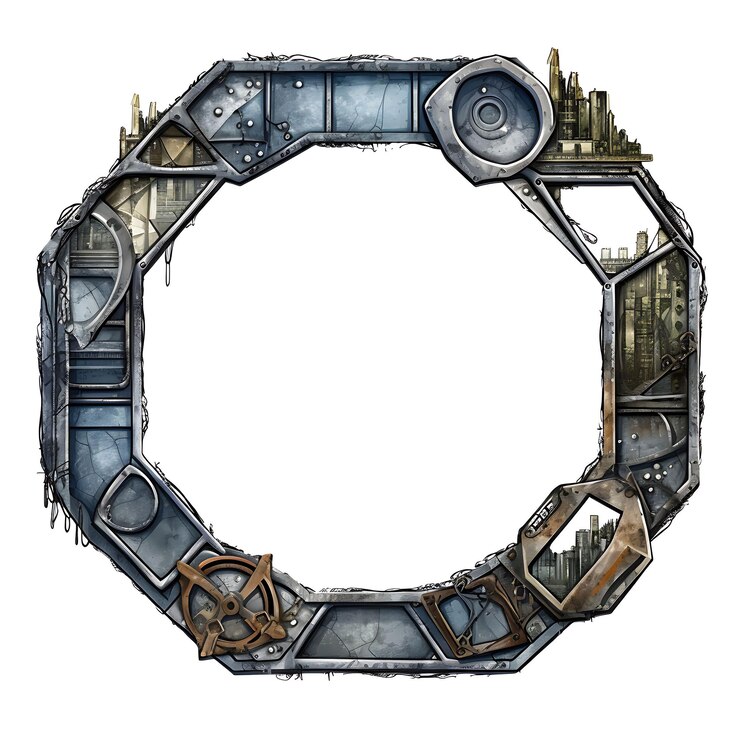 Foto cuadro de la hora de la tierra de metal reciclado hecho de metal recycled scr clipart diseño de obras de arte cautivadoras