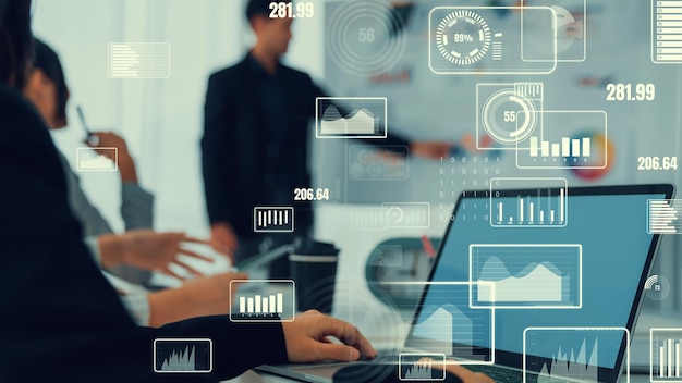 Cuadro de mando empresarial para el análisis de datos financieros gráfico imaginario