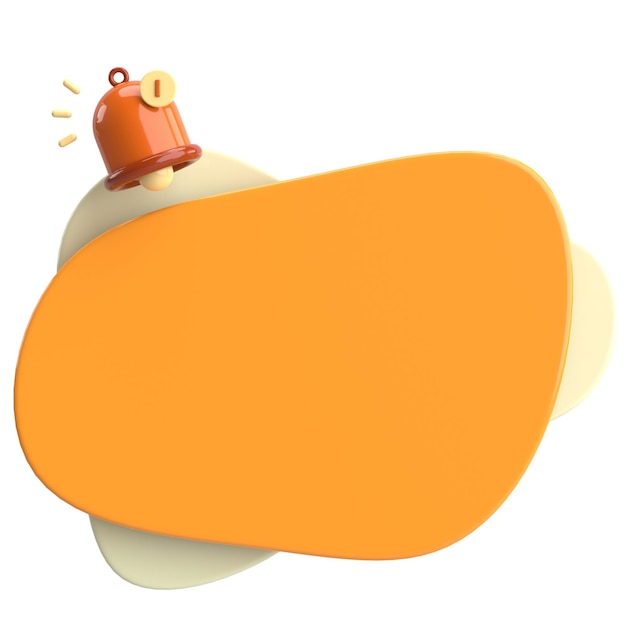 Cuadro de notificación 3D Ilustración 3D