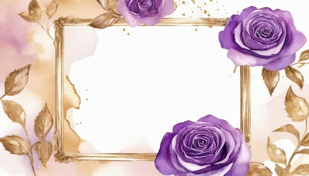 Cuadro de oro púrpura con fondo floral
