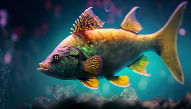 Un cuadro de peces de colores