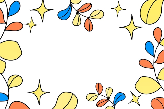 Un cuadro png lindo con hojas de colores y diseño de la naturaleza.