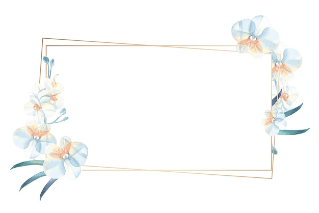Cuadro png de orquídea de acuarela con fondo transparente