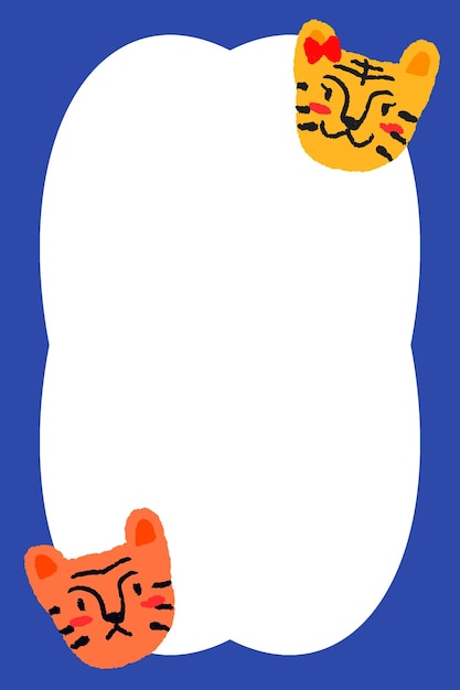 El cuadro png del tigre lindo con fondo transparente y la ilustración de un animal azul