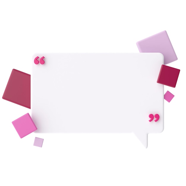 Cuadro de texto 3D de burbujas de discurso
