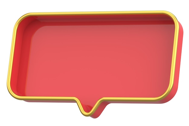 Cuadro de texto en 3D Ilustración en 3D de la burbuja del habla