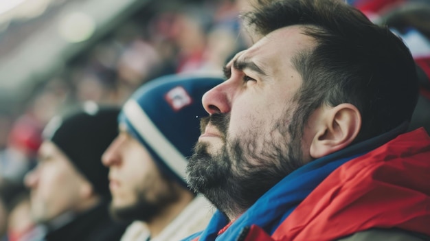 Cuando suena el silbato final, la desesperación, un primer plano de la angustia de los fanáticos.
