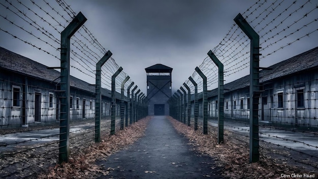 Cuarteles y cercas del campo de exterminio alemán de Auschwitz II