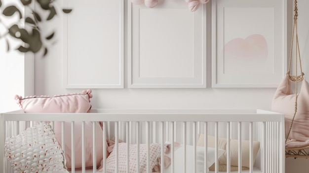 cuarto de bebé rosa para una niña