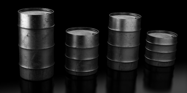 Cuatro barriles de petróleo en la oscuridad