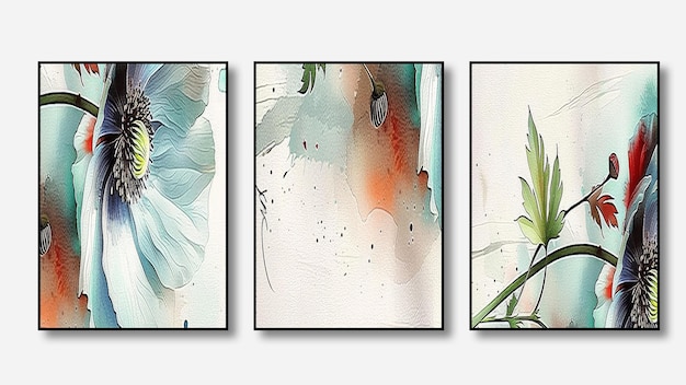 cuatro imágenes de flores y plantas con diferentes colores