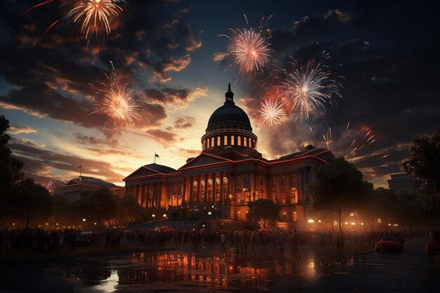 Foto cuatro de julio día de la independencia en los estados unidos generado con ia