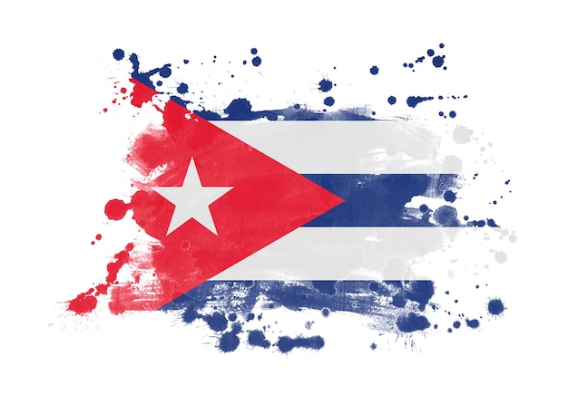 Cuba bandera grunge fondo pintado