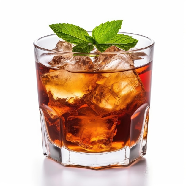 Cuba Libre Cocktail isolado em IA generativa branca