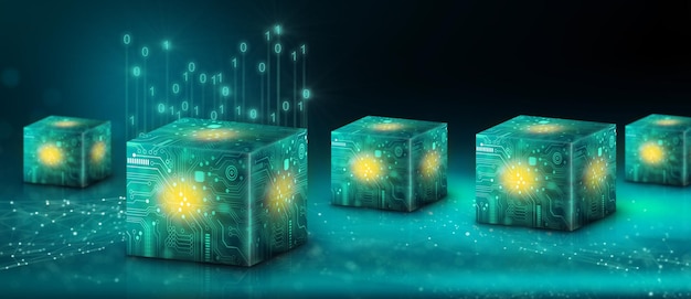 Cube-Computing-Technologie Cloud-Daten und Internetsicherheit