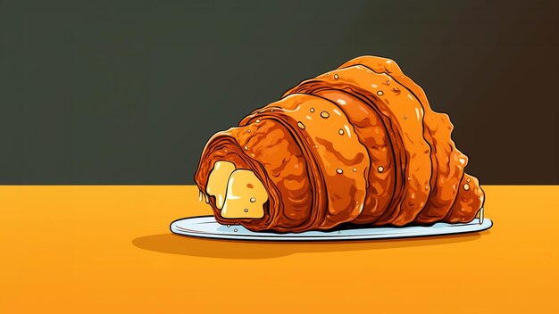 Cube croissant estilo de arte pop Ilustración generativa ai