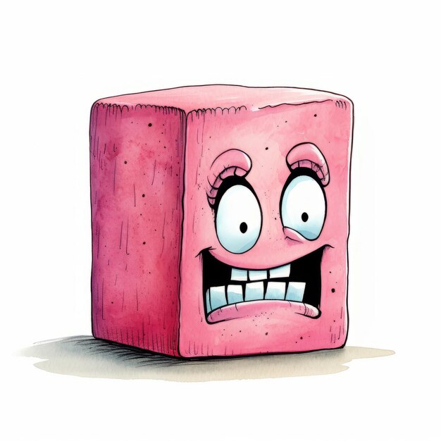 Cubehead comic rosa expresivo 24