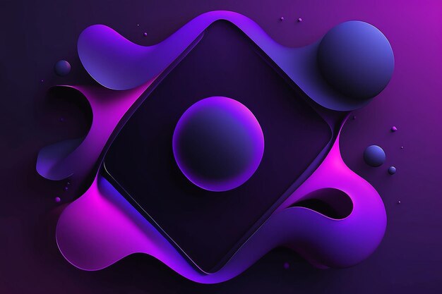 Cubierta de cartel fluido con color ultravioleta moderno plantilla geométrica abstracta púrpura oscura con formas de mezcla