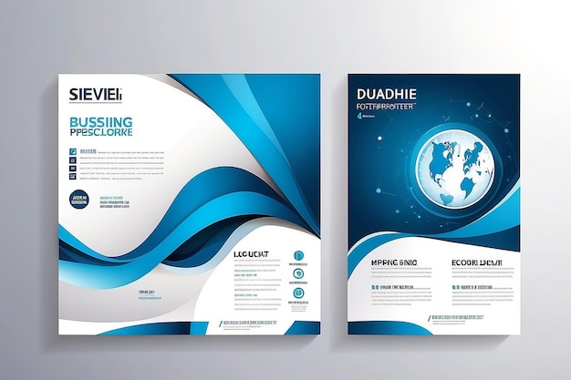 Cubierta de folleto azul diseño vectorial de folleto de negocios publicidad de folleto fondo abstracto