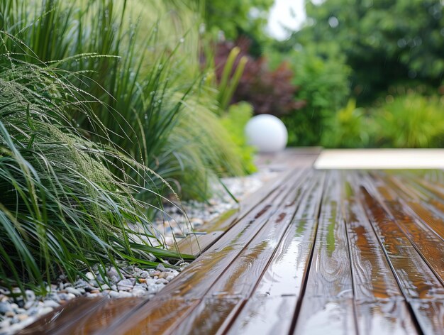 Foto la cubierta de madera dura de ipe y la danza de hielo japonesa un emparejamiento perfecto para su espacio al aire libre