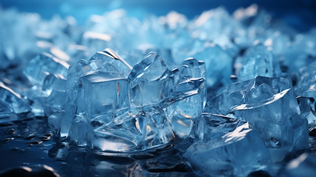 Los cubitos de hielo se agrietan cuando se ponen en el fondo de hielo de agua.