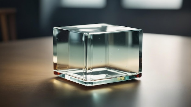 Cubo 4k Objeto dentro de vidrio transparente